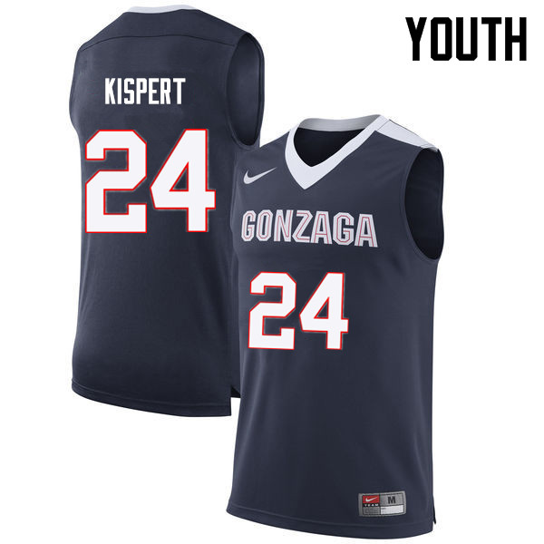 Youth Gonzaga Bulldogs #24 Corey Kispert College Basketball Jerseys Sale-Navy